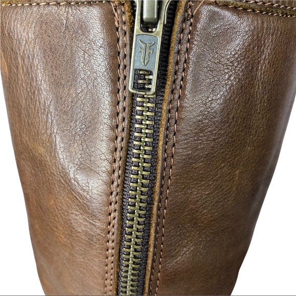 FRYE Phillip Studded Harness Tall Boot Soft Brown, Size 8 - Picture 7 of 16